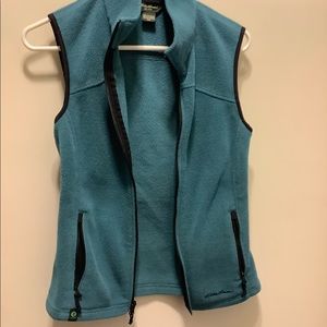 Teal Polartec fleece vest by Eddie Bauer